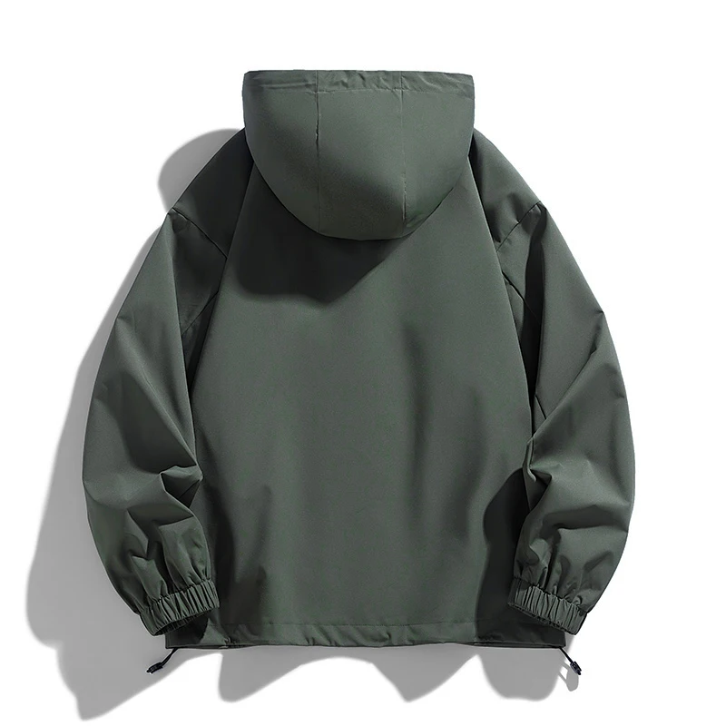 Men Jacket Hooded Windbreaker Trench Coats Oversize 6XL 7XL 8XL Plus Size Waterproof Black Bomber Camping Loose Thin Softshell - Image 2