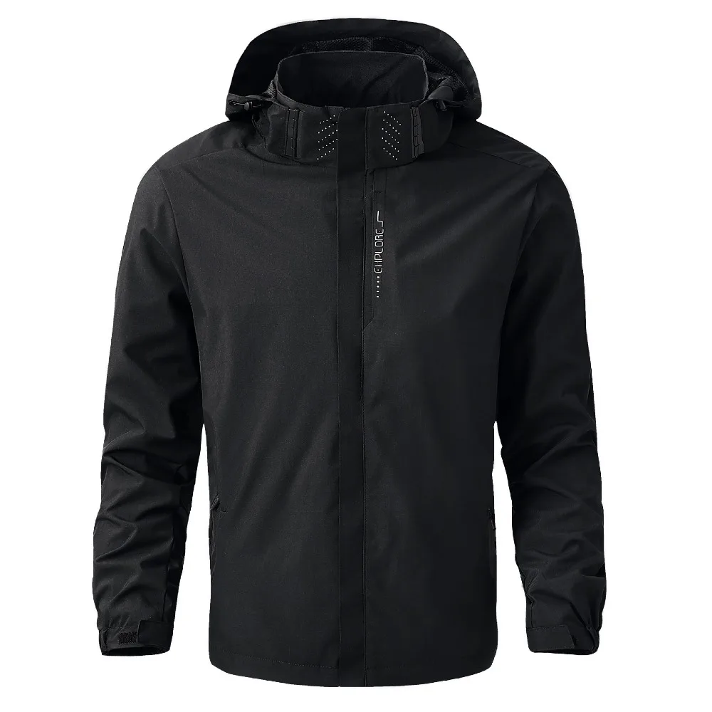 Men's Waterproof Rain Jacket Lightweight Outer Hooded Outdoor Raincoat Hiking Windproof Jacket Climbing Outdoor Jackets - Image 2