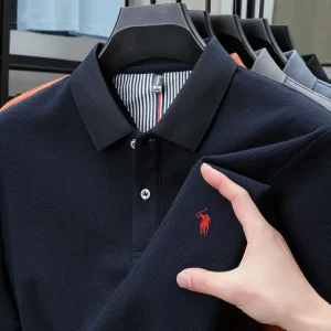 100% pure cotton summer new fashionable men's shortsleeved luxury customized business polo shirt exquisite embroidery Tshirt top