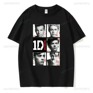 I Love One Directions Print T-Shirts Rapper Short Sleeve T Shirt Vintage Singer Tops Summer Cotton Hip Hop Men Women Tee-shirts