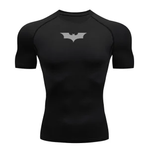 Bat Printed Men's Tight T-Shirt Running Compression Compression T Shirt Gym Fitness Jogging Short Sleeve Male Casual Shirt Tops